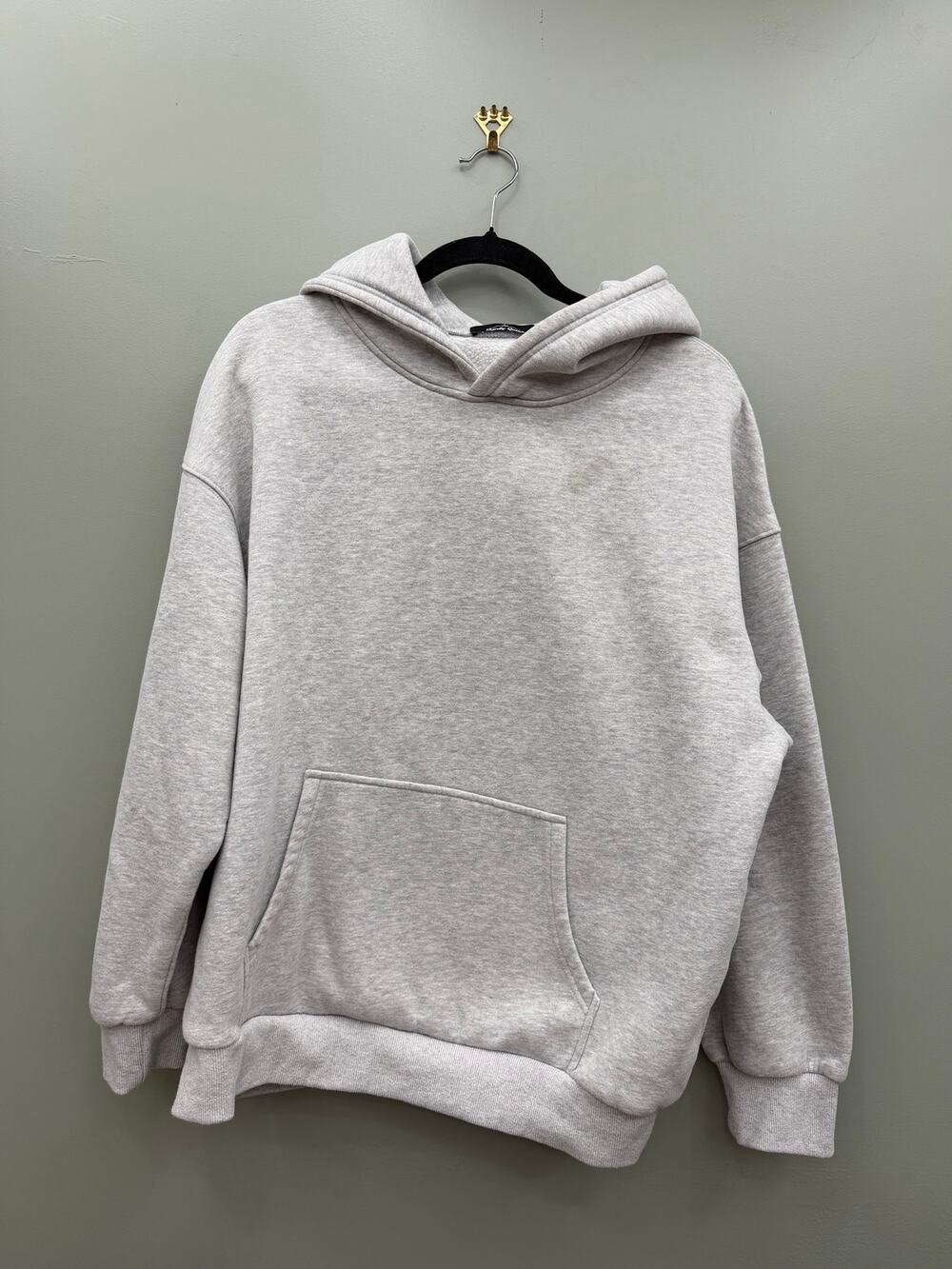 Trendy Queen Oversized Gray Fleece Hoodie Size Medium